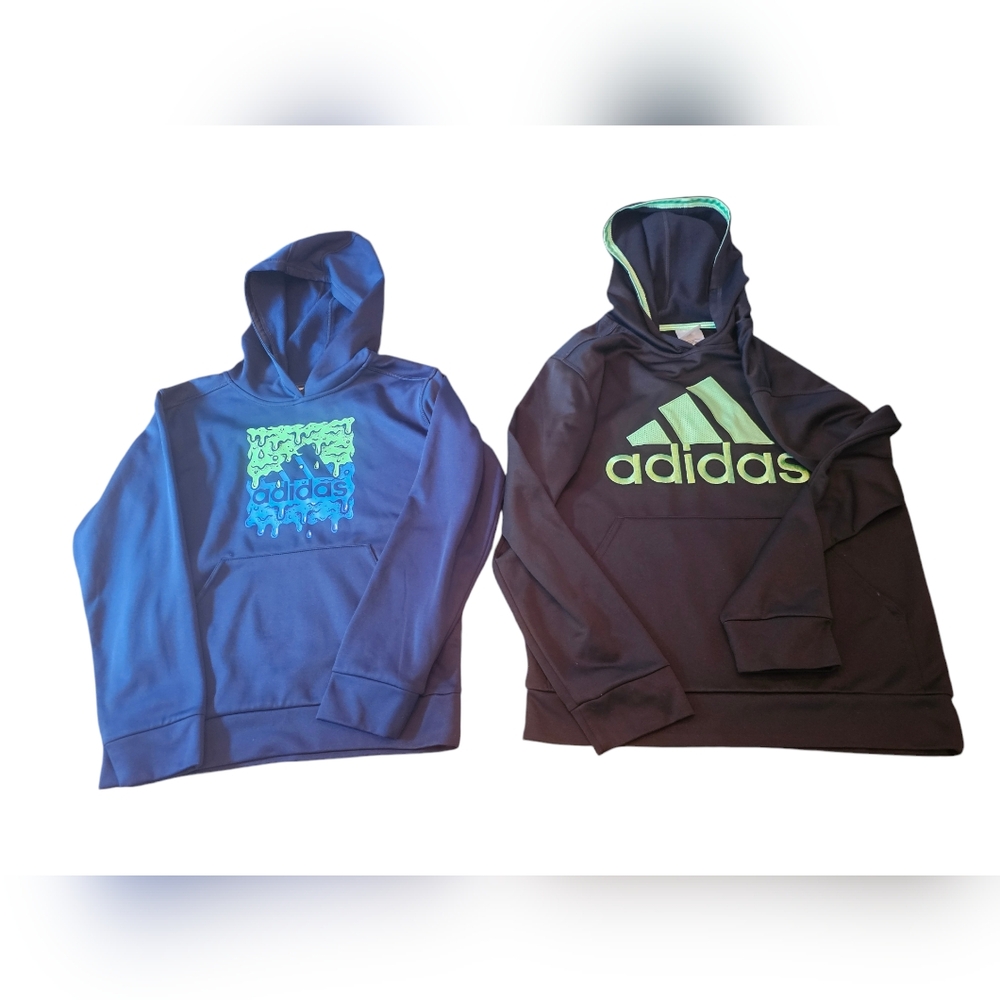 Bundle (2) Adidas Lightweight Hoodies Sz Lg (14-16)